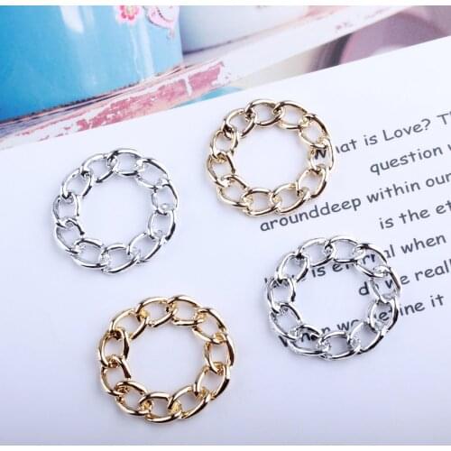 10PCS/Lot New Arrival Silver Gold Color Tone Chain Shape Round Alloy Charms For DIY Necklace Earrings Bracelet Accessories