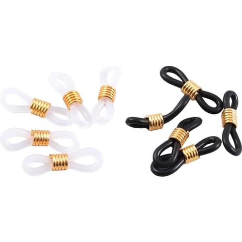 100Pcs Ends Eyeglass Glasses Holder Repair Chain Cord Loop Ends White Black