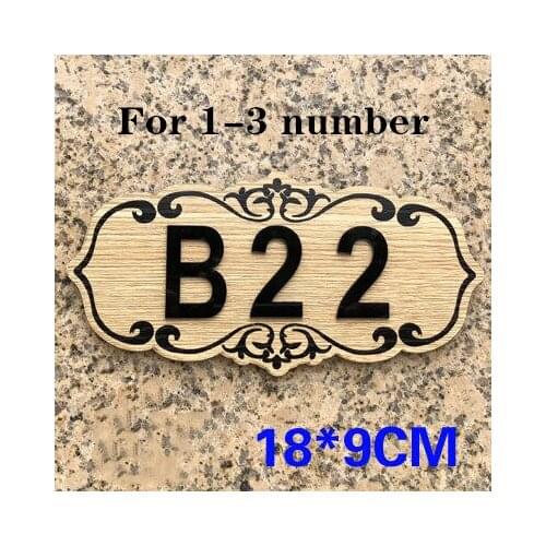 18X9cm Solid wood house number door sticker number for Hotel digital door numbers 3-4 custom numbers