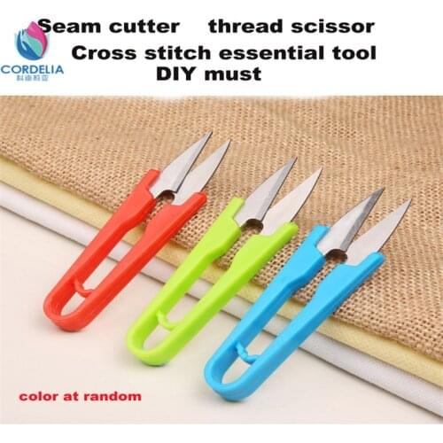 2016 new arrival U shaped self spring back colorful professional sewing scissors for cross stitch tool seam clipper 5 pcs