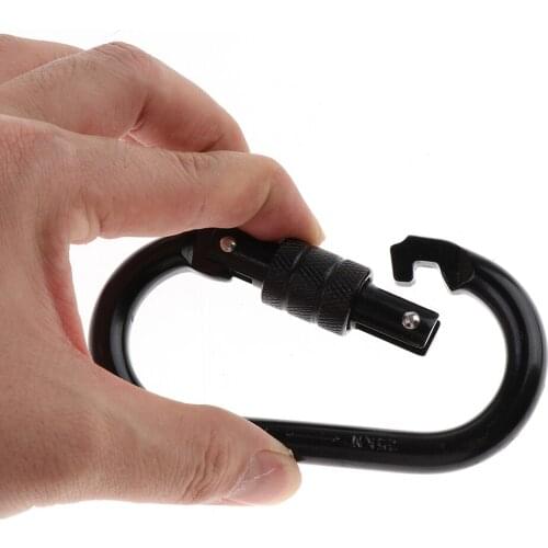 25KN Oval-Shaped Climbing Screwgate Carabiner Clip For Climbing Hiking Yoga Hammock