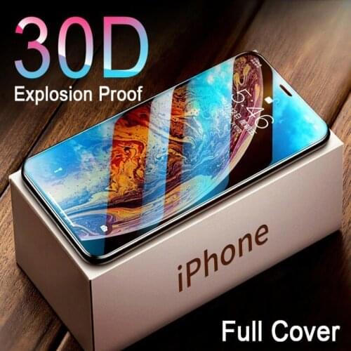 30D Full Cover Tempered Glass on 11 12 PRO MAX Screen Protector Protective Glass 11 12 X XR XS MAX Glass