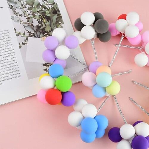 8pcs/set Clay Balloon Cake Topper Birthday Multicolor Balloon Cake Top Flags Wedding Party Baby Shower Dessert Topper Decoration