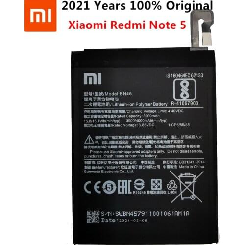 BN45 Phone Battery For Xiaomi Mi note2 Redmi Note 5 Note5 Original Mobile Phone Batteries