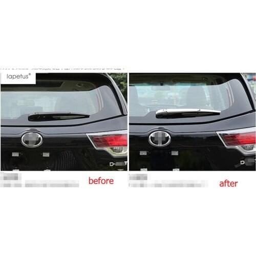 Lapetus Accessories Fit For Toyota Highlander Kluger 2014 - 2019 Chrome Rear Tail Window Rain Wiper Decoration Cover Trim