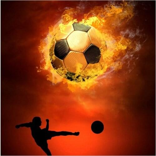 DIY Full Circle Diamond Diamond Painting Home Decoration Art Crafts Hotel Office Decoration and Gifts Agni Football