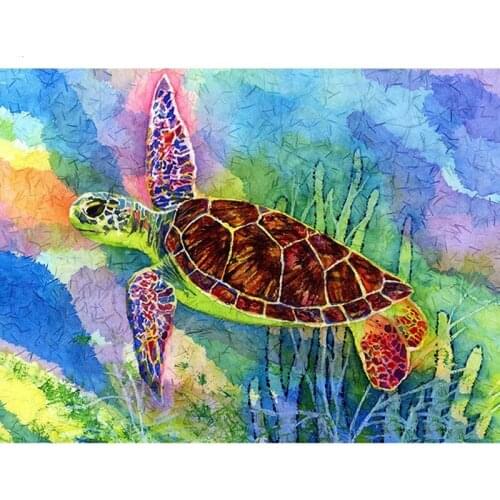 Diamond Painting 5D Animal Turtle Colorful Cartoon Round Square Photo Embroidery DIY Set Gift Hanging Painting Home Decoration