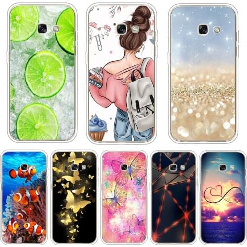 Case For Samsung Galaxy A3 2017 soft tpu back Phone Cover Protective FOR Capa Samsung A3 2017 covers silicon flower
