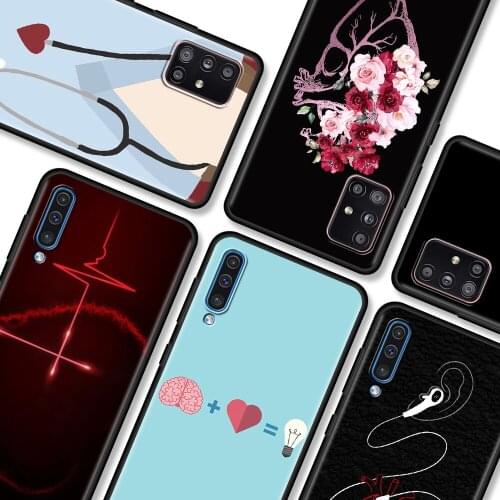Mobile Phone Case For Samsung Galaxy A50 A10 A30 A70 A20s A20e A40 A10s A90 5G A80 A10e Back Cover Nurse Medicine Health Heart
