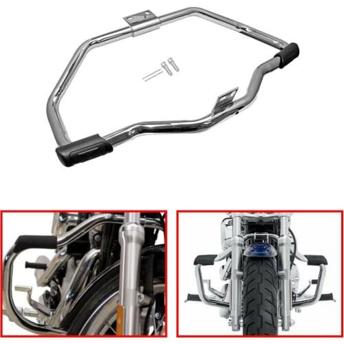 Black Chrome Retro Motorcycle Mustache Engine Highway Guard Crash Bar Fit For Harley Sportster XL883 XL1200 2004-2019
