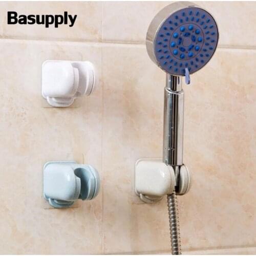 Basupply 1Pc Self Adhesive Shower Head Holder Adjustable Wall Mount Rainfall Rack Handheld Sprayer Bracket Bathroom Accessories