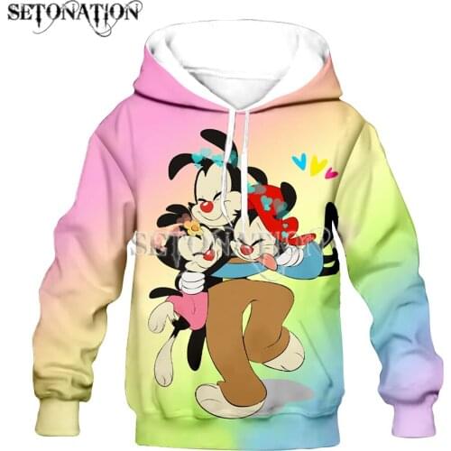 Animaniacs KID 3D print boys/girls Flannelet thickening type Children zipper coat Sweatshirt/Hooded//family clothing design
