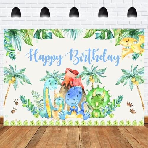Dinosaur Jungle Birthday Party Photography Backdrop Safari Forest Newborn Dinosaur Background Baby Shower Photocall Photo Studio