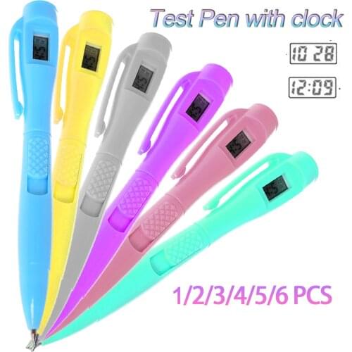 6/5/4/3/2/1 pcs Electronics Clock Test Pens Watch Ballpoint Student Civil Servant Office Special-purpose Special Ball Pen Refill