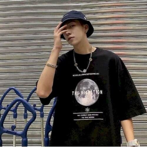 Short Sleeved Tshirt Women T Shirt Couple Gothic Punk Clothes Tops Summer Short-sleeved T-shirt Men Korean Loose Hong Kong Style