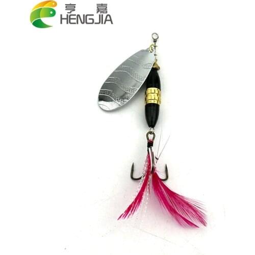 Hengjia 1pc spinnerbaits hard metal fishing baits spinner spoons trolling sinking blade sequins pesca lures 8.7cm 18g 4#hooks