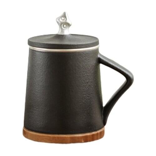 Ceramic Mug Office Tea Cup With Cover Filter Water Cup Silver Gilding Pure Silver High-end Customized Logo