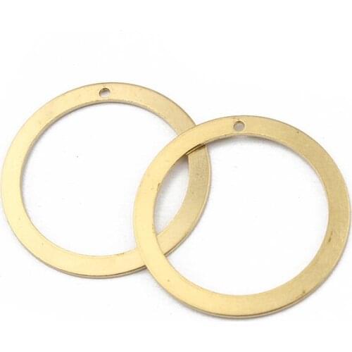 20pcs Charms Open Round Circle Rings Pendant Raw Brass Fashion Earring Necklace Jewelry Making Findings