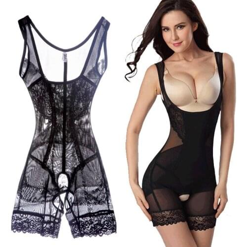 SURE YOU LIKE Women Lace Shaper Corset Chest Support Slimming High Waist Trainer Hip Raise Fat Burning Back Off Shaper Bodysuits