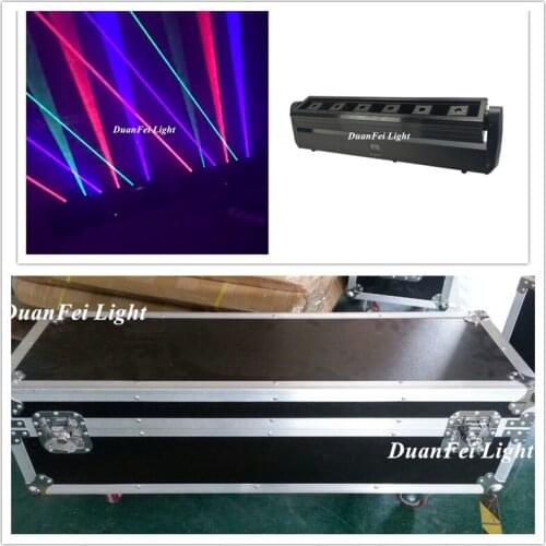 Flycase)10lot 6 Eyes Moving Head Laser Beam Bar Light RGB Single Color Rotating Beam Laser Strip Bar Light
