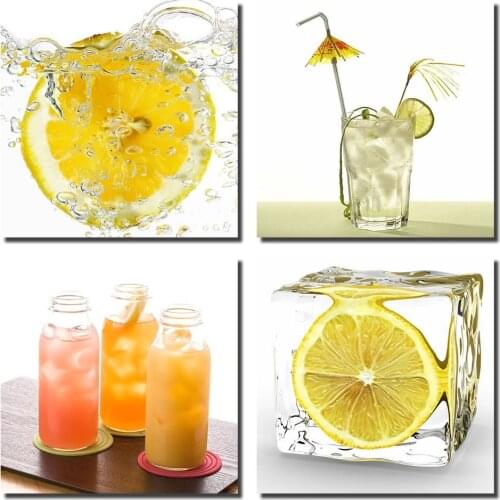 Summer Cool Orange Juice Canvas Prints Modern Wall Art Paintings Thirst Drinking Artwork for Room Decoration Drop shipping