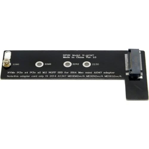 M.2 NGFF M-Key NVME SSD Convertor Card for 2014 Macbook Mini A1347 MEGEN2 MEGEM2 MEGEQ2 Black
