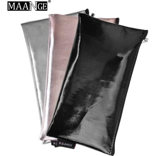 MAANGE 1Pcs Women Portable Makeup Bag Zipper Make Up Cosmetic Bag Handbag PU Organizer Storage Pouch Toiletry Travel Wash Bags