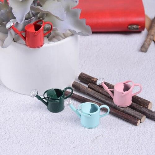New 1/12 Dollhouse Metal Watering Can Garden Miniature Decoration For Children Kids Dolls Acces Miniature Furniture