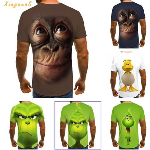 New 3d Printing Movie Shirt T-shirt Top Fashion Cute Animal Monkey Orangutan Pattern Men And Women Fashion Clothes T-shirt
