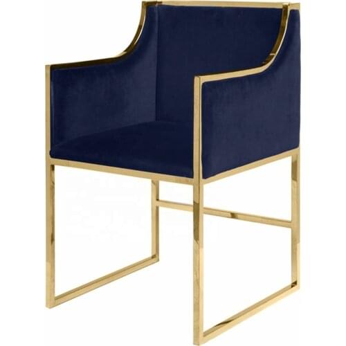 Fashion wholesale modern luxury furniture soft black pu stainless steel dining chair