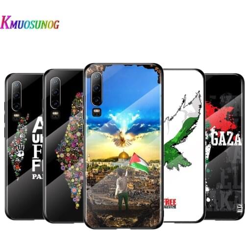 Palestine Arab For Huawei P40 P30 P20 P10 Pro Plus Lite 5G 2019 Tempered Glass Cover Shell Luxury Phone Case