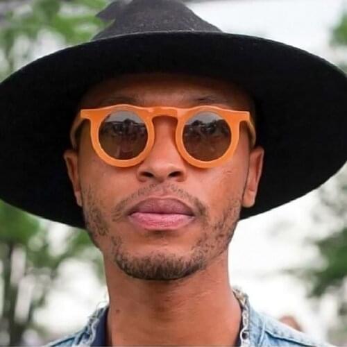 Women 2021 Ins Popular Fashion Round Sunglasses PC Frame Luxury Brand Orange Green Sun Glasses Cool UV400 Eyewear Points Men