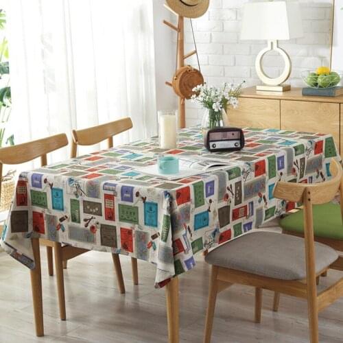 Christmas Printed Tablecloth Red Black Tea TableCover for Christmas Party Decor Picnic Cloth Table Decor Waterproof Oilproof