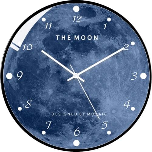 Nordic Creative Wall Clock Modern Metal Large Art Retro Ins Moon Silent Clocks Bedroom Living Room Home Decor Wall Watch