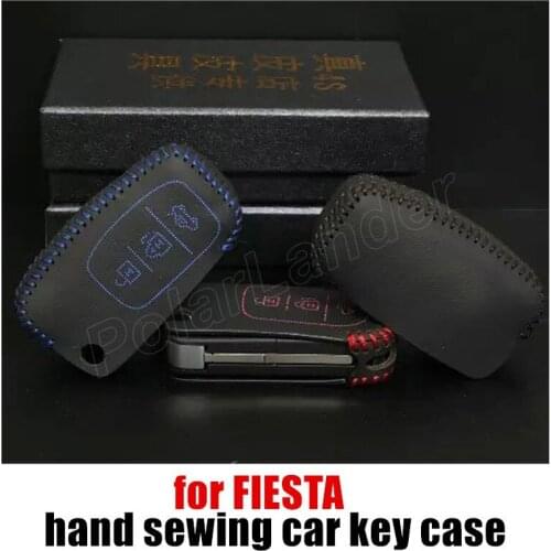 Only Red popular elegant Hand sewing car key cover car styling car key case fit for FORD CLASSIC FOCUS FIESTA genuine leather
