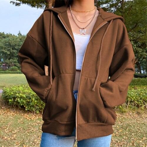 Student girl top Harajuku Korean version loose thin long-sleeved hooded sun protection coat solid color retro shirt