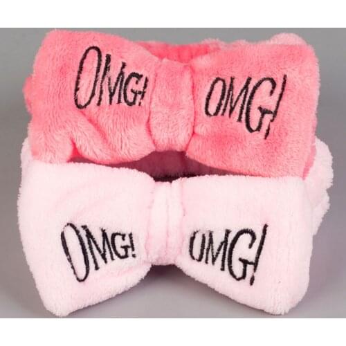 Women Makeup Coral Fleece OMG Headband Wash Face Soft Hair Holder Elastic Top Knot Hairbands Girl Headwear Hair Accessories