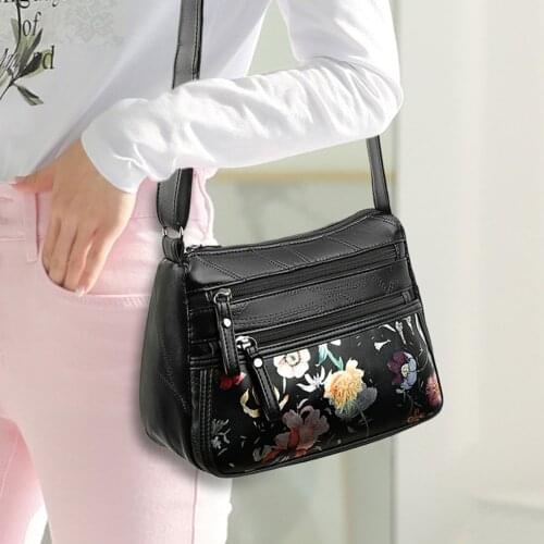Ladies Large Capacity Shopping Bags Multi Pocket Cross Body Bags Women Shoulder Bag Travel Pouch Flower Shoulder Bag Crossbody