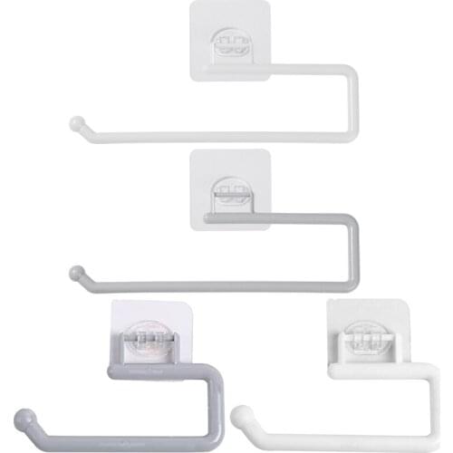 1Pc Kitchen Self-adhesive Accessories Under Cabinet Paper Roll Rack Towel Holder Tissue Hanger Storage Rack for Bathroom Toilet