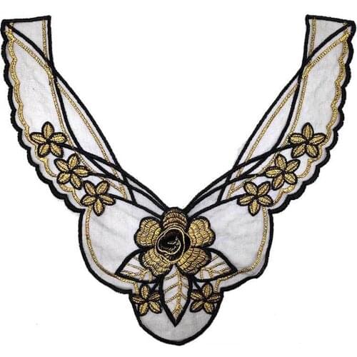 1PC Embroidery Lace Patch DIY Craft Handmade Quilting Clothing Collar Flower Decoration Accessories