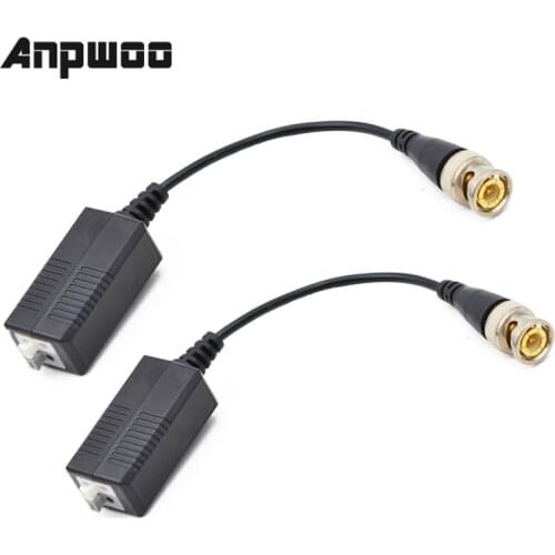 2PCs 3000FT Distance UTP Video Balun Twisted CCTV Balun Passive Transceivers BNC Cable Cat5 CCTV Adapter
