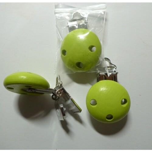 25pcs #15 Lime Green Color Baby Pacifier Clips