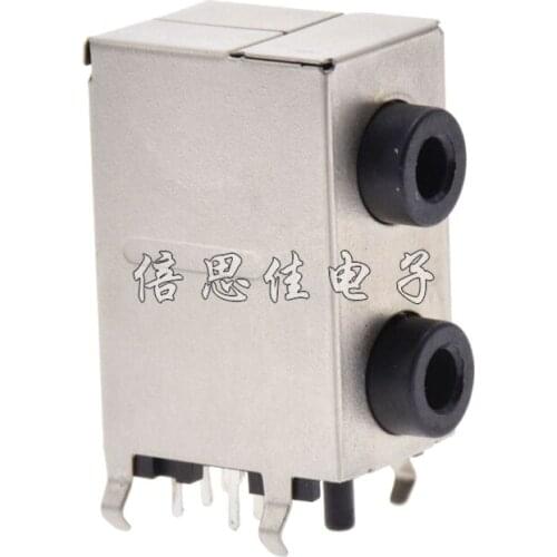 5pcs/PJ306E Audio socket 3.5mm Earphone socket Double-deck black