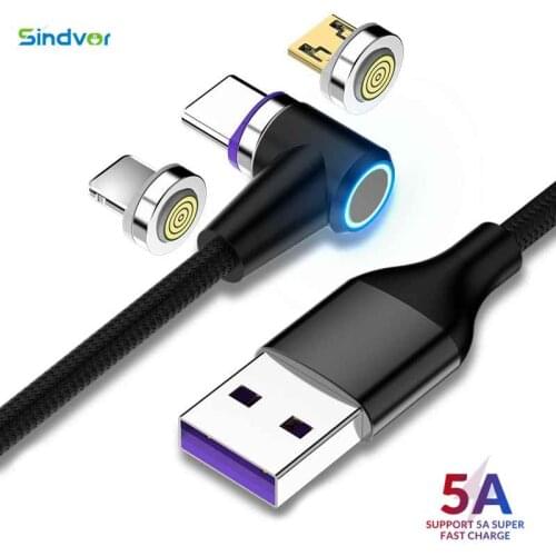 5A Magnetic USB Charger Type C Cable Magnet Type-C Fast Charging Phone Cord For Xiaomi Huawei P30 P20 Mate 30 20 10 Pro Honor 20