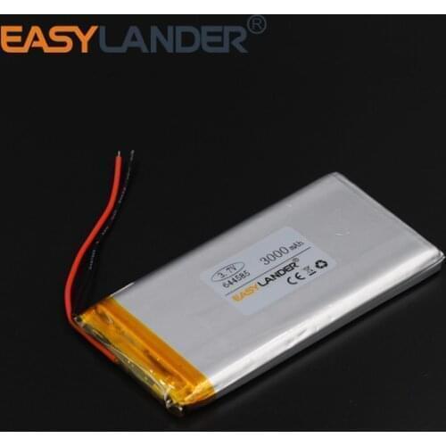 6.4x45x85mm 3000mAh Rechargeable li Polymer Li-ion Battery For Bluetooth Notebook Tablet PC Consumer electronics safety 644585