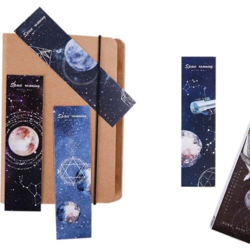 6pack/lot Dreamy Playing in Space Bookmark Paper planet Animals Bookmark Promotional Gift Film Bookmark Gift for Kids
