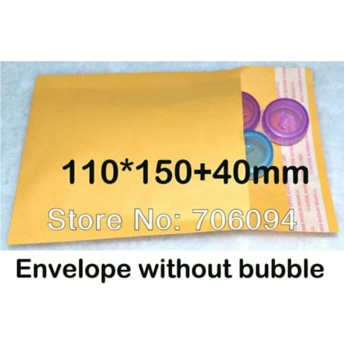 Free Shipping 200PCS / Lot 110x150+40mm Blank Kraft envelope,yellow mailer bag,gift storage bag