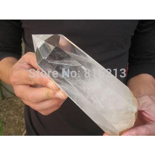 Free shipping Large NATURAL transparent QUARTZ CRYSTAL POINT HEALING