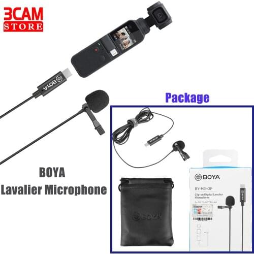BOYA BY-M3-OP Lavalier Microphone for DJI OSMO POCKET Stabilizer Gimbal USB Type-C Vlog Film Video Recording Mic