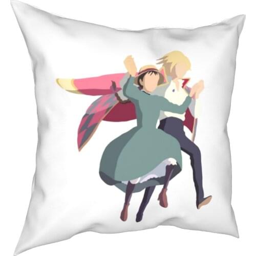 Das Wandelnde Schloss Kissenbezug Kissen Abdeckung Dekoration Sophie Ghibli Anime Film Kissen Fall Abdeckung Wohnzimmer 45X45cm